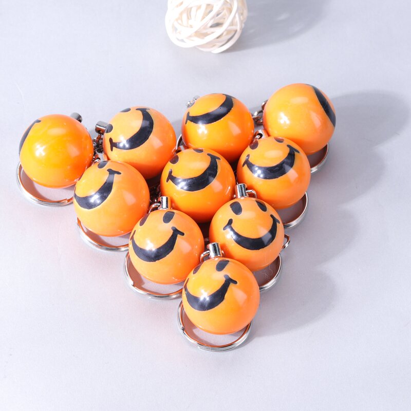 Resin Billiards Keychain - Custom Logo Mini 8 Ball Yellow Smile Pool Keyring