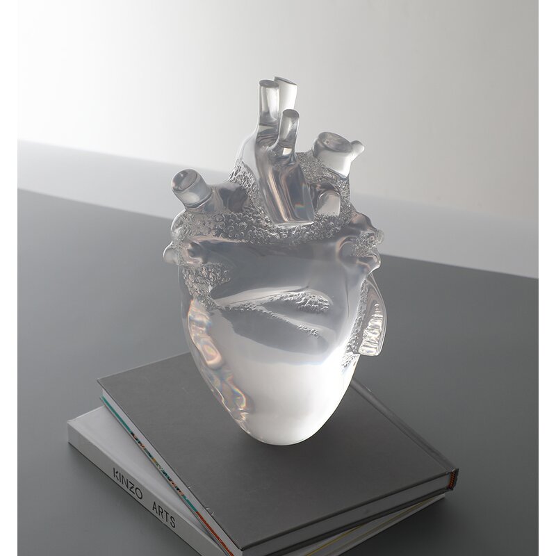 Resin Heart Model - Transparent 3D Anatomical Human Medical Display Tool