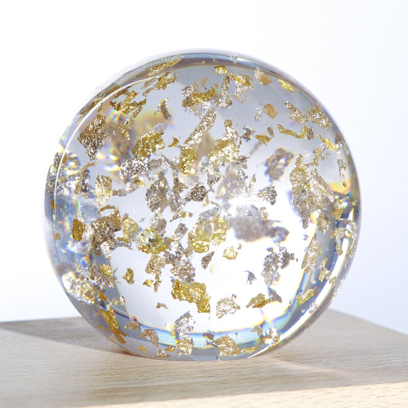 Real Flower Resin Paperweight - Chrysanthemum Cinnabar Stone Dandelion Craft