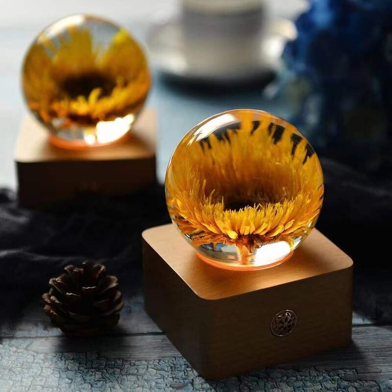 Forever Flower Crystal Ball - 3D Light Paperweight Home Decor