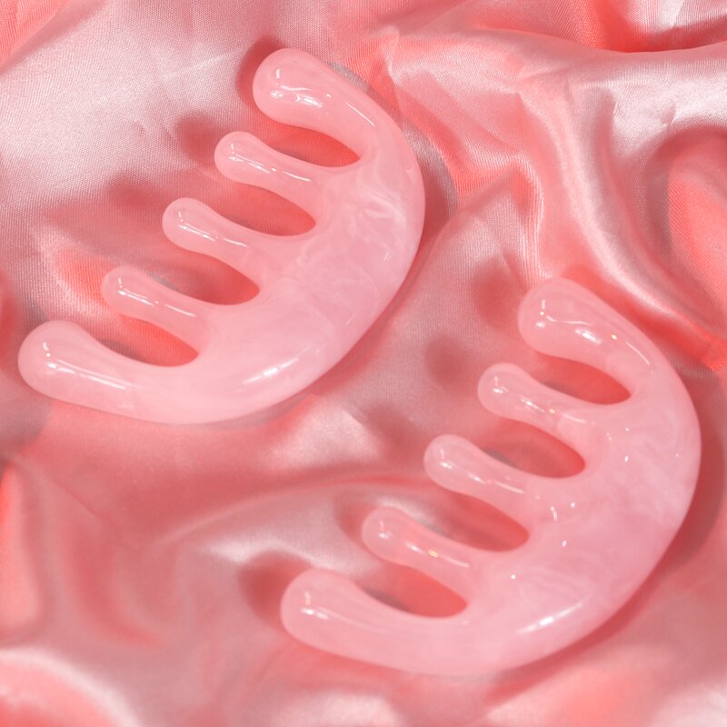 Resin Guasha Comb - Wholesale Pink Portable Scalp Head Neck Body Massager