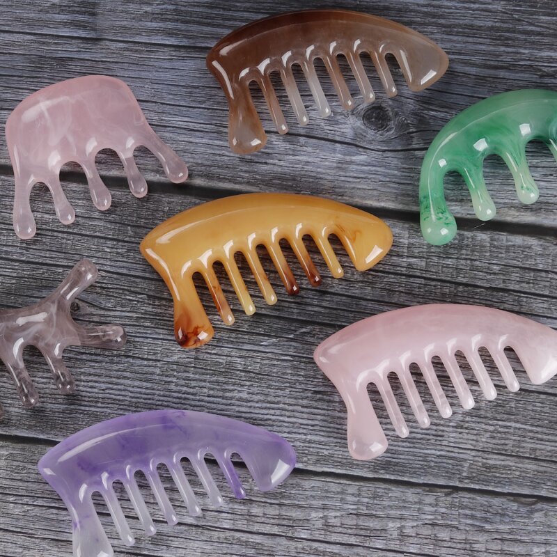 Resin Meridian Comb - Custom Logo Scalp Face Chest Acupoint Massage Tool
