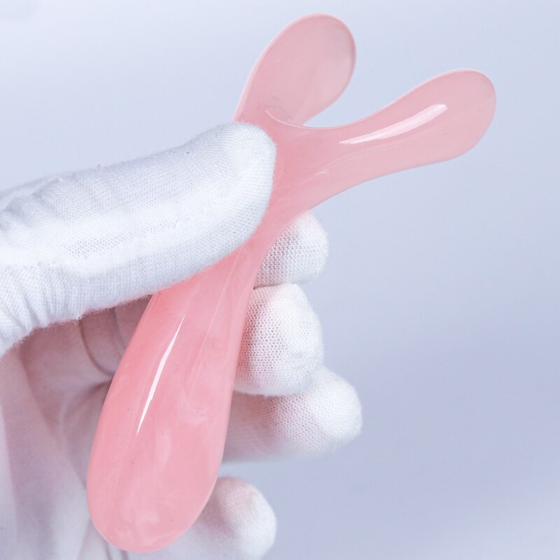 Resin Nose Gua Sha Tool - Pink Agate Y-shaped Face Lifting Meridian Stick