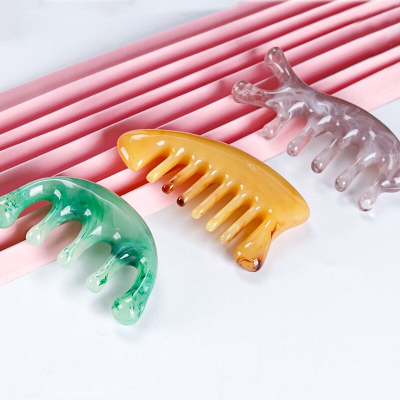 Resin Meridian Comb - Custom Logo Scalp Face Chest Acupoint Massage Tool