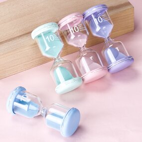 Macaron Hourglass Timer - 1-30 Minutes Clear Glass Personal Gift Reloj Arena