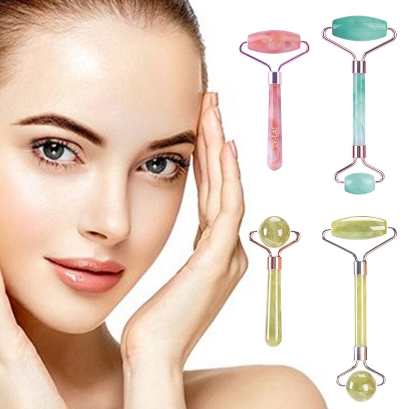 Resin Facial Massager Set - High Quality Jade Roller with Box Packaging