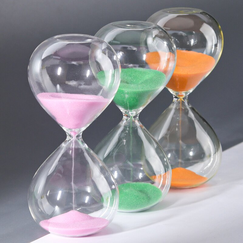 Glass Sand Timer Set - 1/5/10/30/60 Min Clear Magnetic Desktop Decor