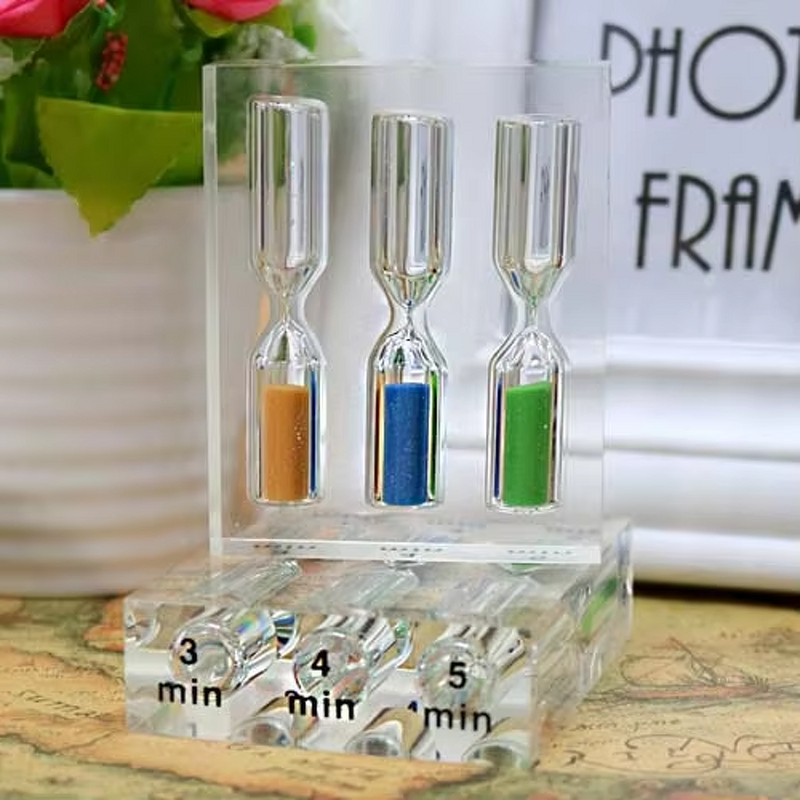 3 in 1 Acrylic Tea Timer - Hot Sale Custom 1 Minute Sand Clock Hourglass