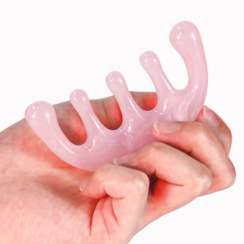 Resin Guasha Comb - Wholesale Pink Portable Scalp Head Neck Body Massager