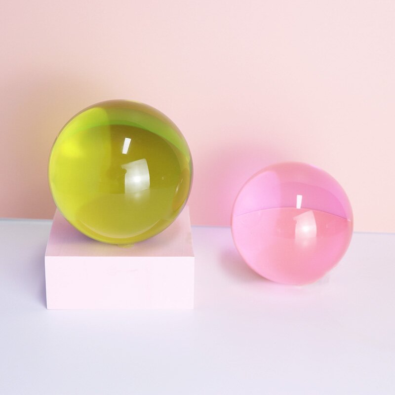 Clear Acrylic Juggling Ball - Custom Logo Colored Contact Resin Sphere