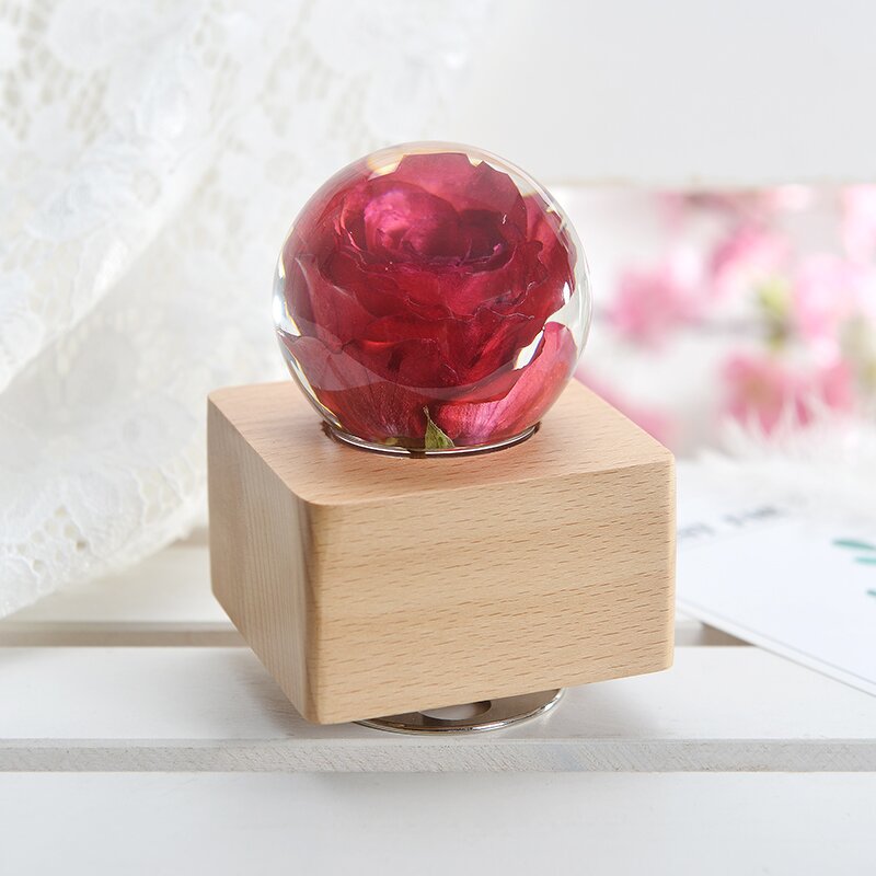 Flower Paper Weight - LED Night Light Music Box Home Decor