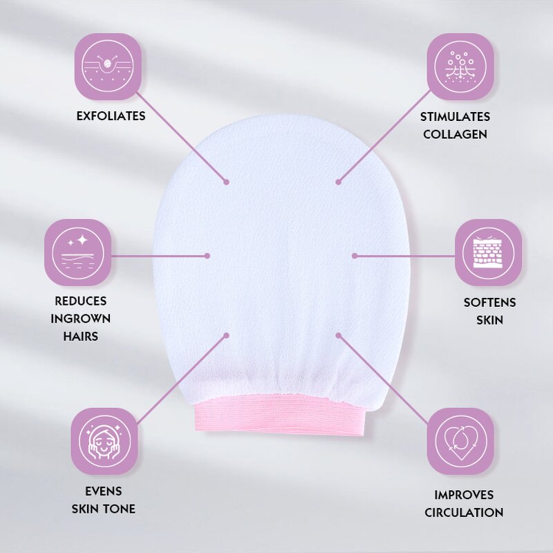 Moroccan Hammam Mitt - Exfoliating Kessa Scrub Viscose Face Shower Glove