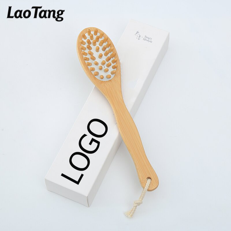 Natural Vegan Dry Body Brush - Long Handle Sisal Bristle Exfoliating Tool