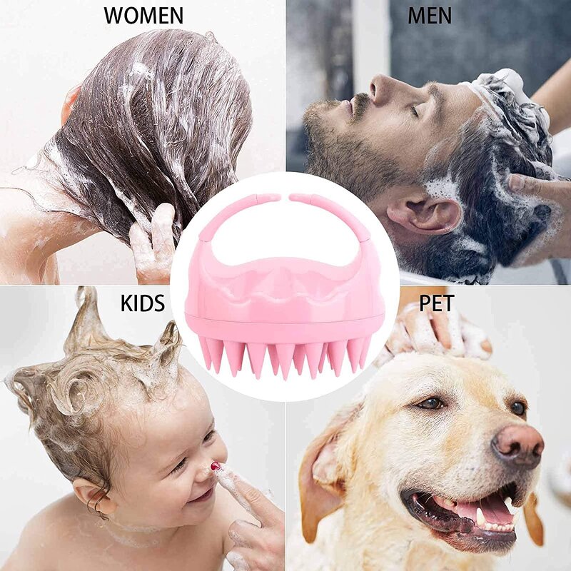 Silicone Head Massage Comb - Shampoo Hair Washing Shower Bath Spa Slimming Tool