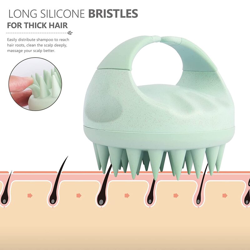 Silicone Shampoo Massage Brush - Custom Scalp Cleaning Bath Hair Care Tool