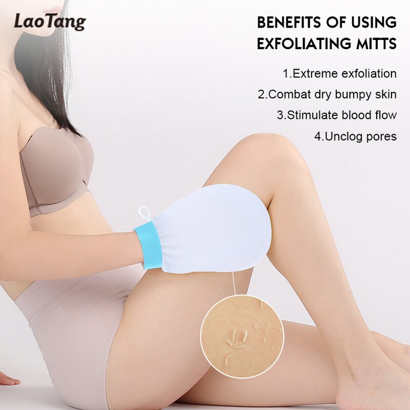 Sisal Terry Cloth Glove - Natural Fiber Spa Body Mitt Exfoliating Sponge