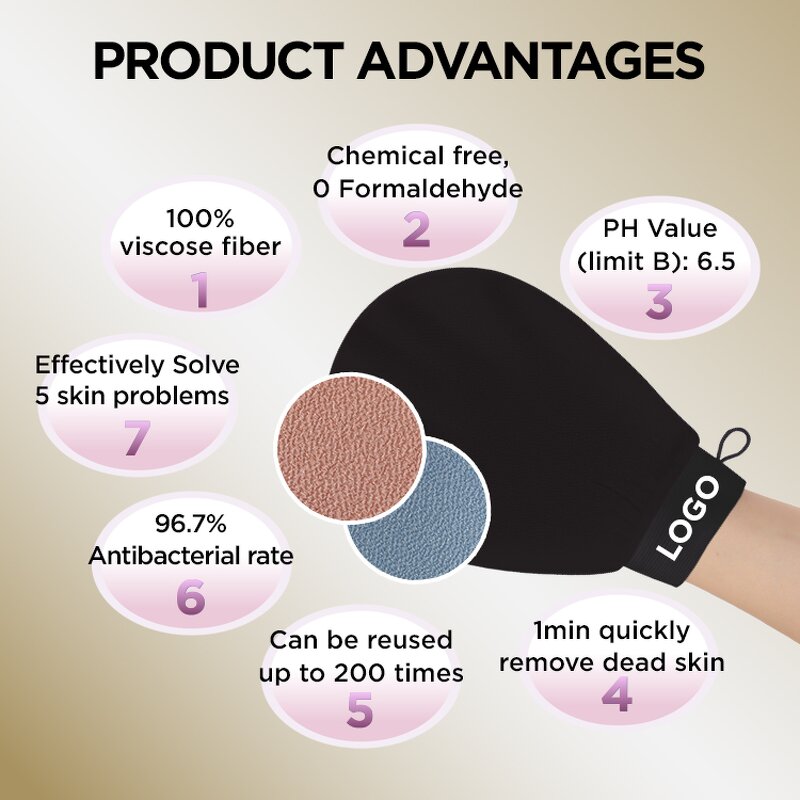 Tanning Lotion Kit - Black Microfiber Soft Mitt Applicator With Thumb Tool