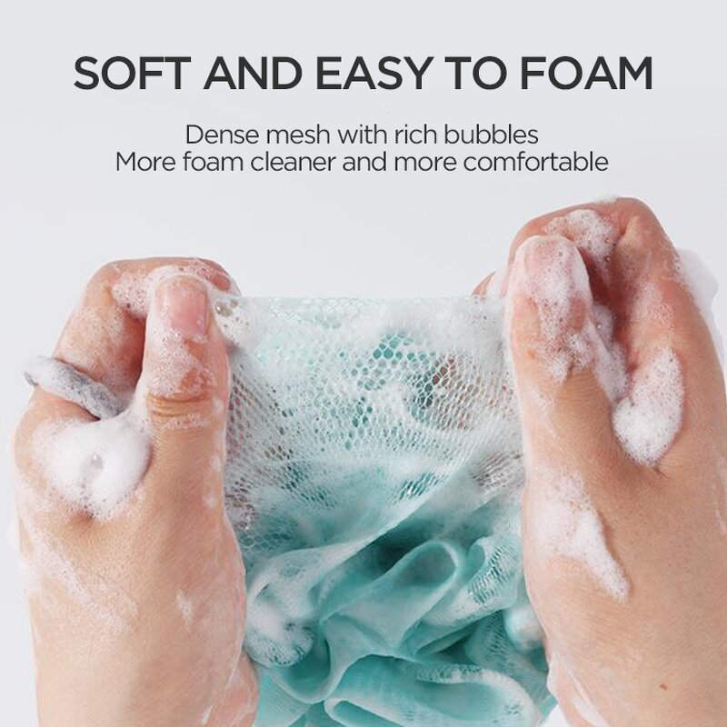 PE Mesh Bath Pouf - 60g Simple Style Body Wash Puff Shower Tool