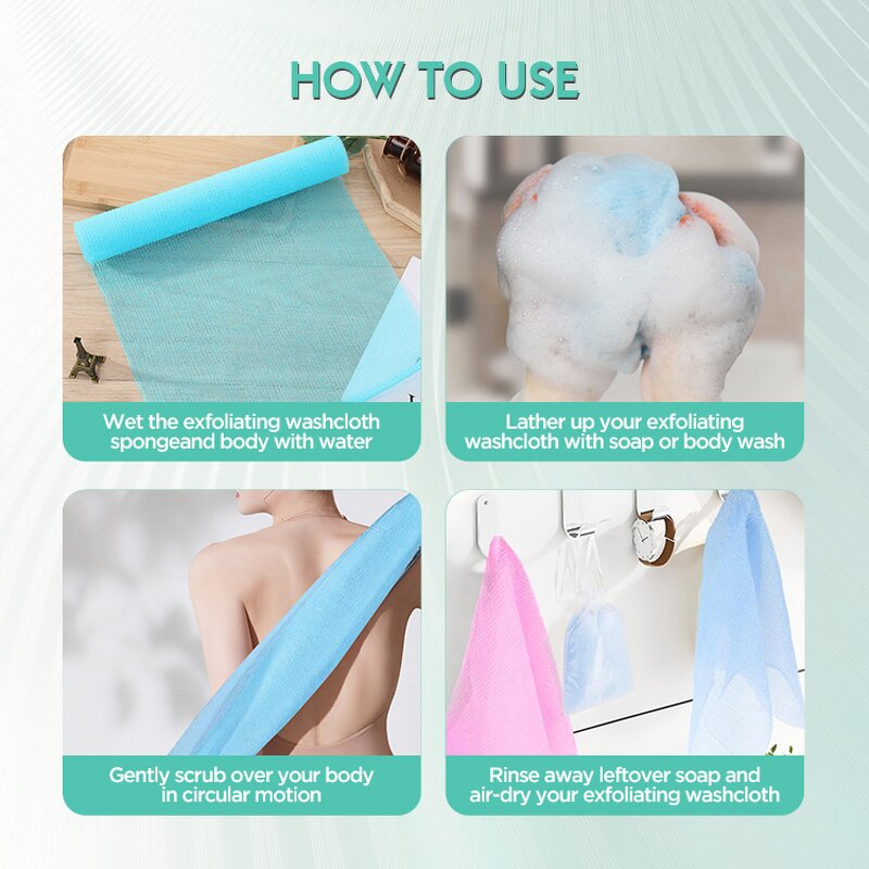 African Body Net Sponge - In Stock Long Nylon Mesh Exfoliating Shower Tool