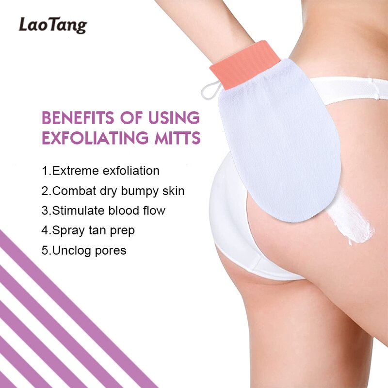 Sisal Terry Cloth Glove - Natural Fiber Spa Body Mitt Exfoliating Sponge