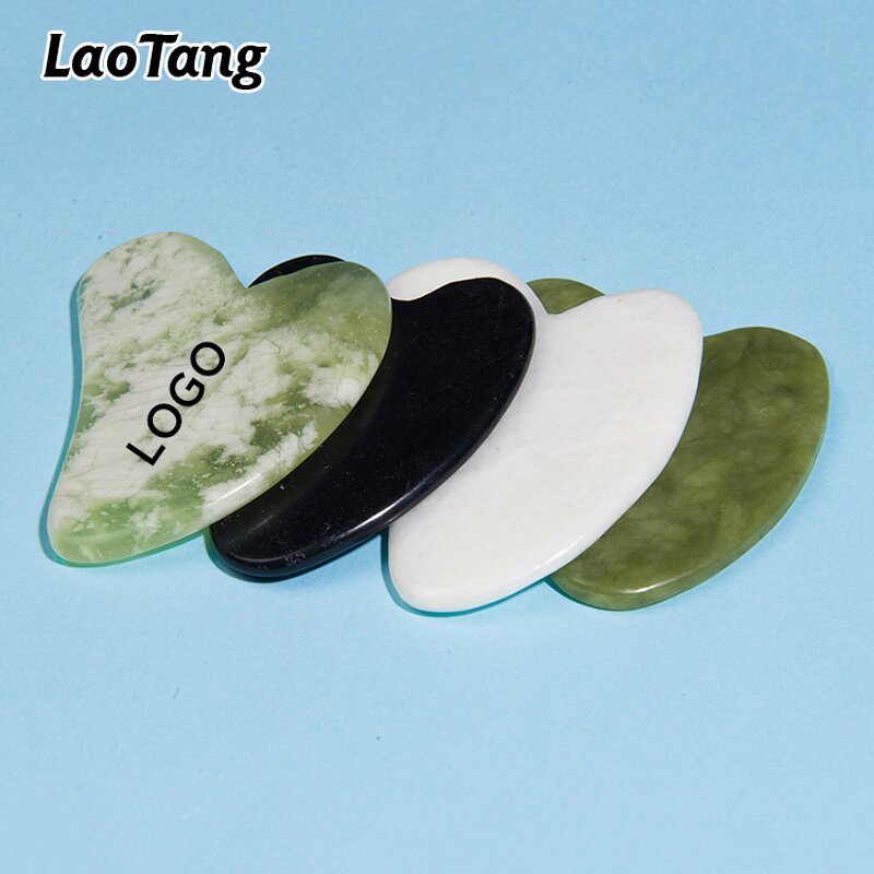 Facial Massager Gua Sha Set - Customizable Jade Roller with Box Packing Tool