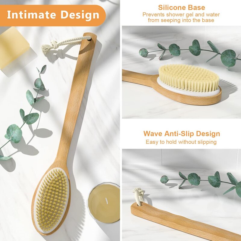 Sisal Bristle Shower Brush - Factory Wholesale Natural Vegan Bamboo Handle Tool