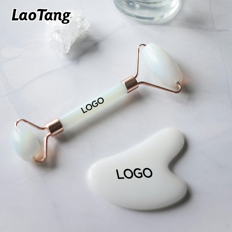 Jade Roller Massage Set - Green Rose Quartz Body Healthy Natural Stone Tool