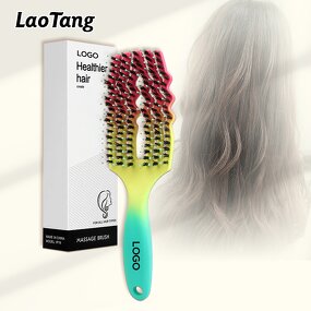Curved Paddle Hair Brush - Custom Logo Anti-Static Scalp Massage Vent Tool