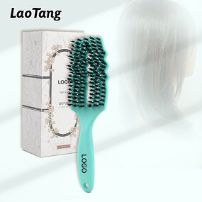 Paddle Vent Hair Brush - Women's Nylon Bristle Curly Hairdressing Styling Tool