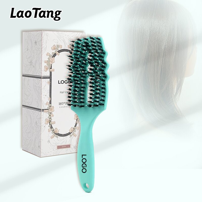 Paddle Vent Hair Brush - Women's Nylon Bristle Curly Hairdressing Styling Tool
