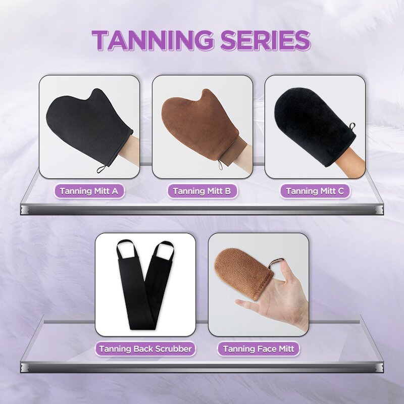 Velvet Tanning Gloves - Private Brand Waterproof Even Application Mittens