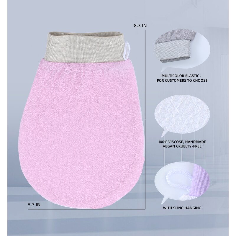 Viscose Exfoliating Bath Gloves - Korean Kessa Deep Scrub Shower Mitt