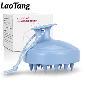 Wheat Straw Hair Shampoo Brush - Custom Logo Silicone Waterproof Scalp Massager