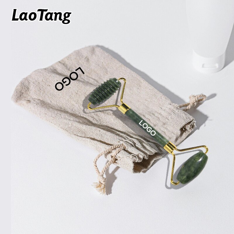 Xiuyan Jade Massage Set - Natural Stone Roller Gua Sha Anti Aging Facial Tool