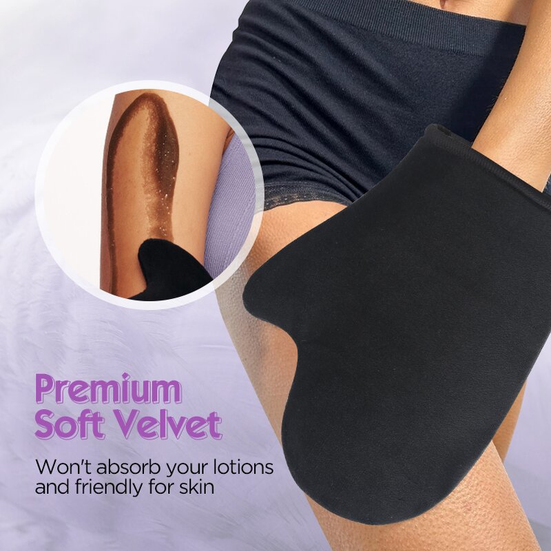 Velvet Tanning Gloves - Private Brand Waterproof Even Application Mittens