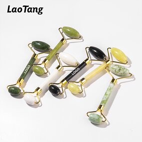 Crystal Gua Sha Set - Rose Quartz Jade Face Roller Skin Care Massage Tool