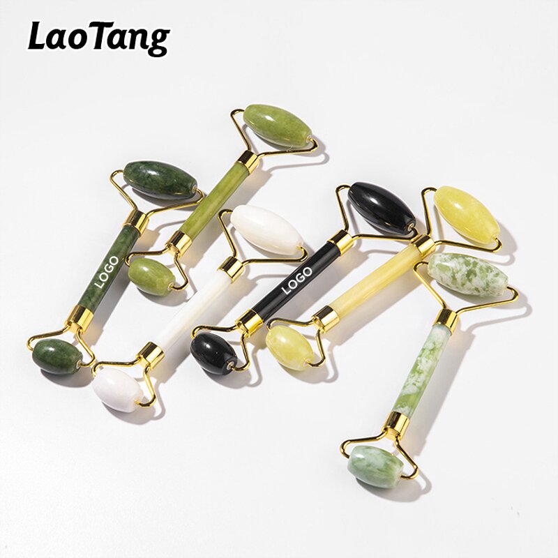 Crystal Gua Sha Set - Rose Quartz Jade Face Roller Skin Care Massage Tool