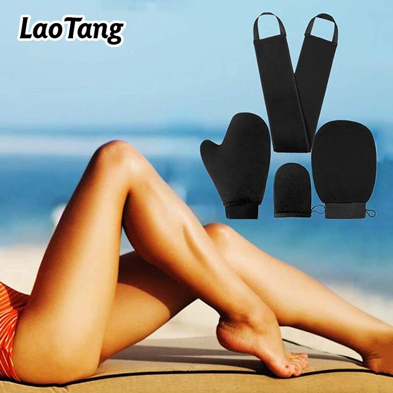 Body Care Set - Reusable Exfoliating Strap Gloves Silicone Hair Brush Pads