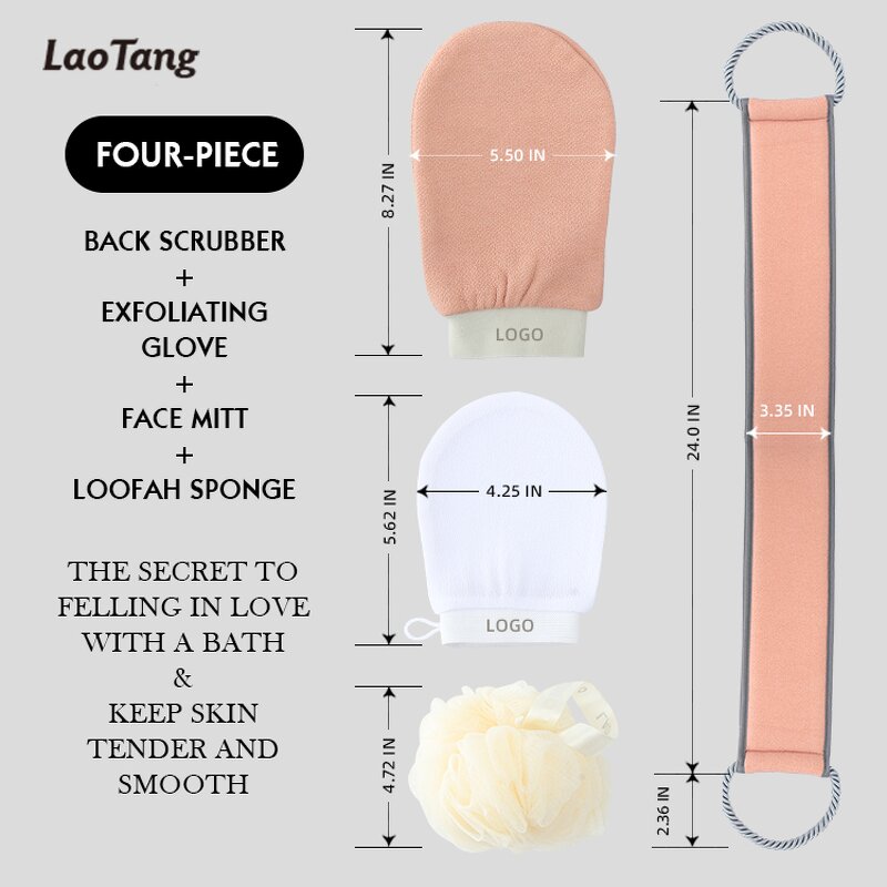 Moroccan Kessa Set - Private Label Exfoliating Gloves 120D Body Face Tool