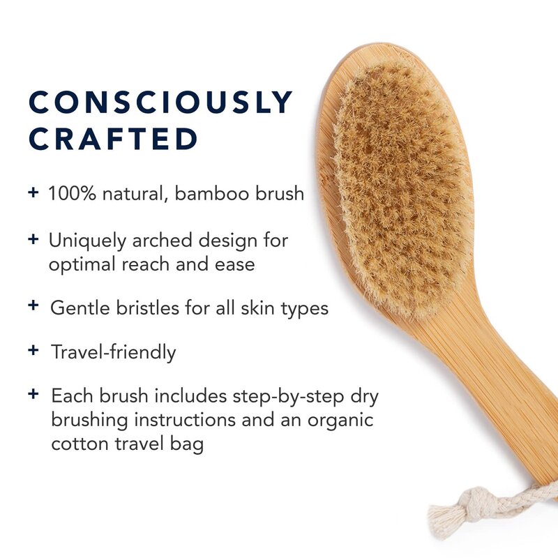 Boar Bristle Dry Brush - Custom Logo Wooden Bamboo Exfoliating Shower Tool