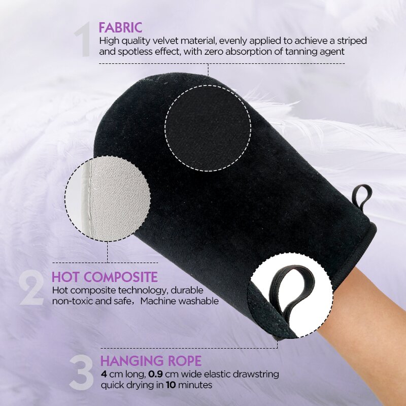 Reusable Self Tan Mitt - Washable Body Cream Lotion Applicator Glove Tool