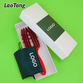 Boar Bristle Hairbrush - Custom Logo Curly Detangling Barber Salon Hair Tool