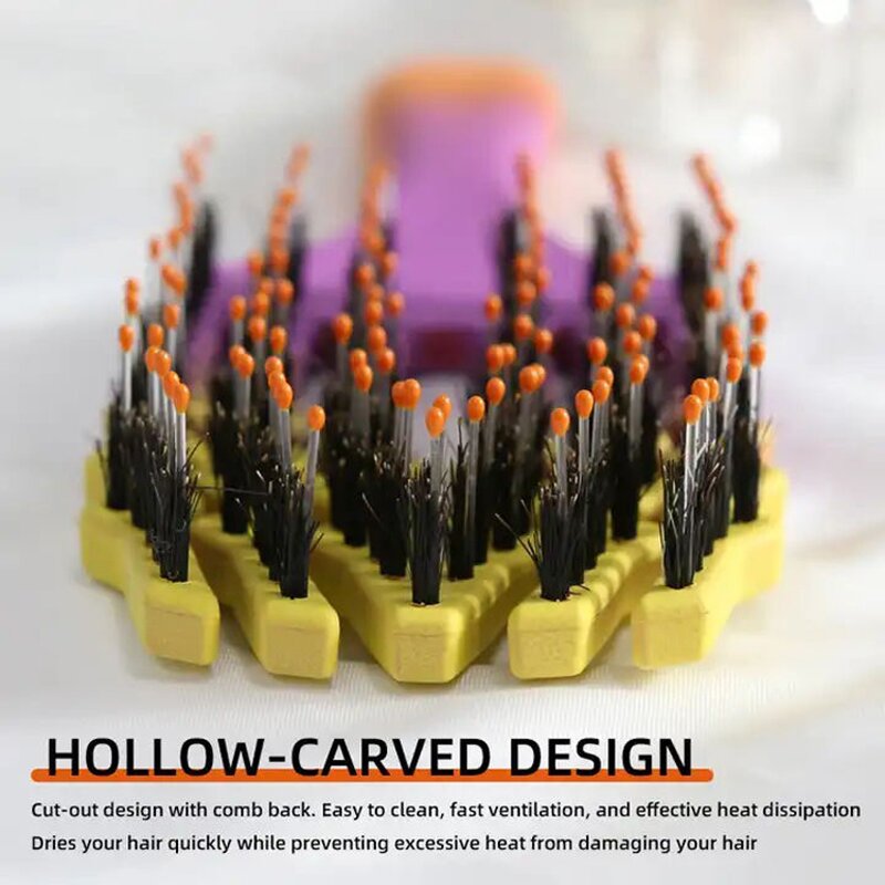 Rainbow Detangling Comb - New Arrives Custom Logo Curved Vent Wave Brush