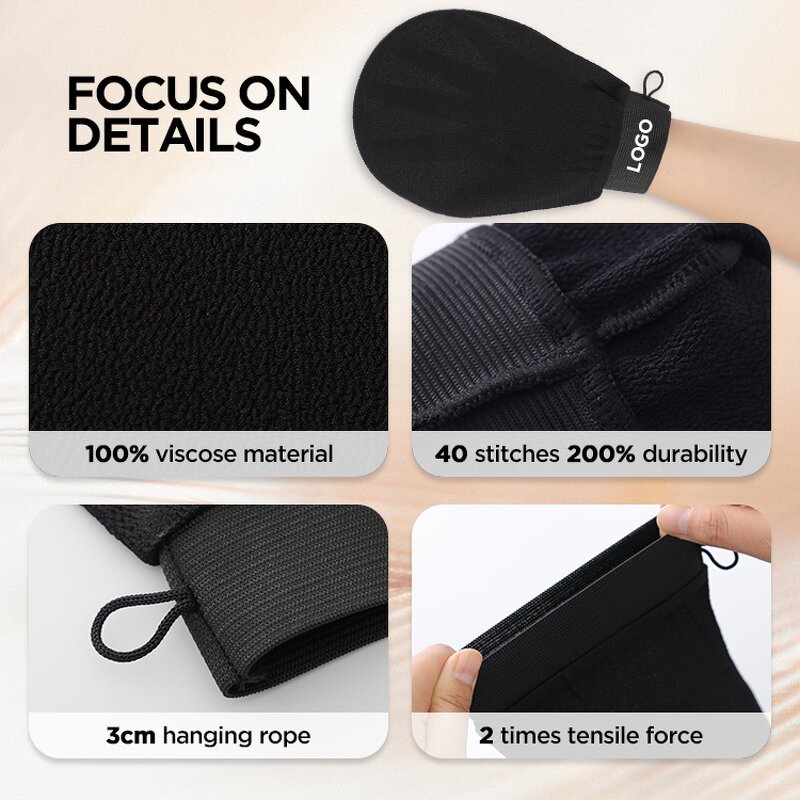 Morocco Kessa Bath Mitt - Self-tan Remover Viscose Exfoliating Shower Glove