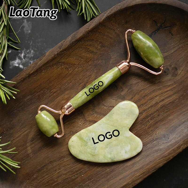 White Jade Roller Set - Natural Anti Aging Face Massage Anti Wrinkles Tool