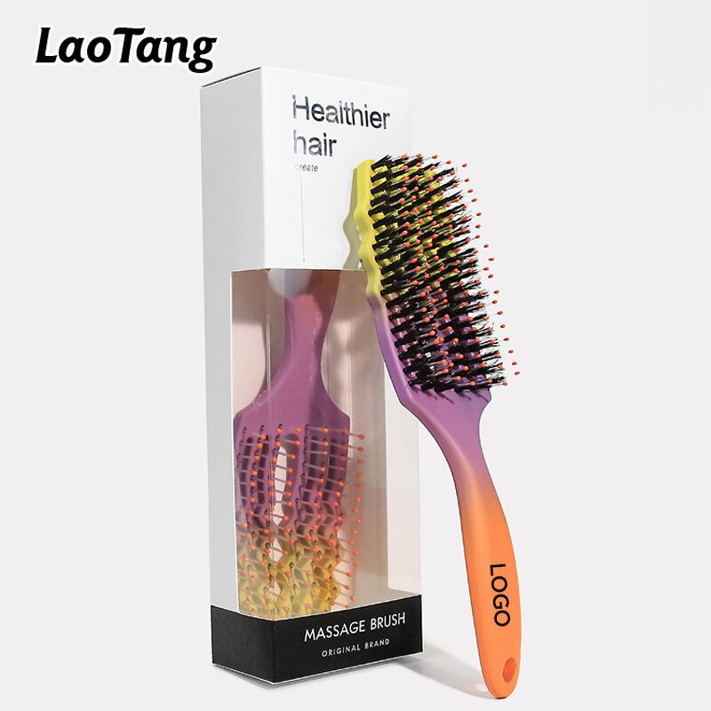 Nylon Pin Paddle Brush - Vent Cushion Salon Scalp Massage Curly Hair Tool