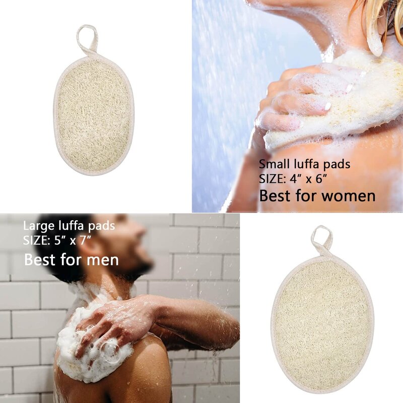 Eco Friendly Loofah Sponge - Natural Shower Body Exfoliating Bath Pad