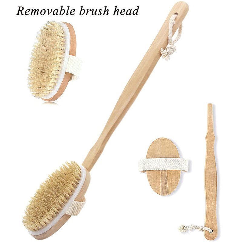 Dry Brushing Body Brush - Soft Natural Bristles Lymphatic Exfoliating Tool