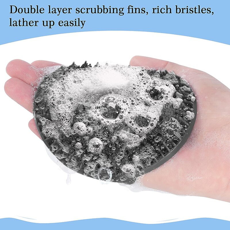 Silicone Bath Body Scrubber - 2023 Back Exfoliating Loofah Lather Boosting Tool