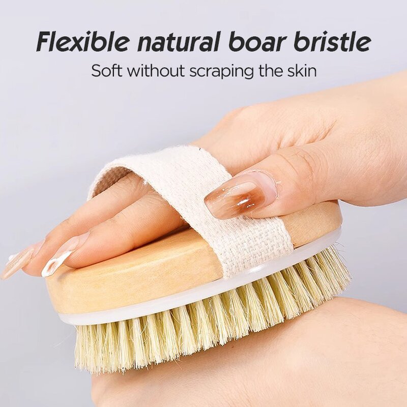 Wooden Dry Body Brush - Natural Bristle Wholesale Bath Supplies Exfoliator
